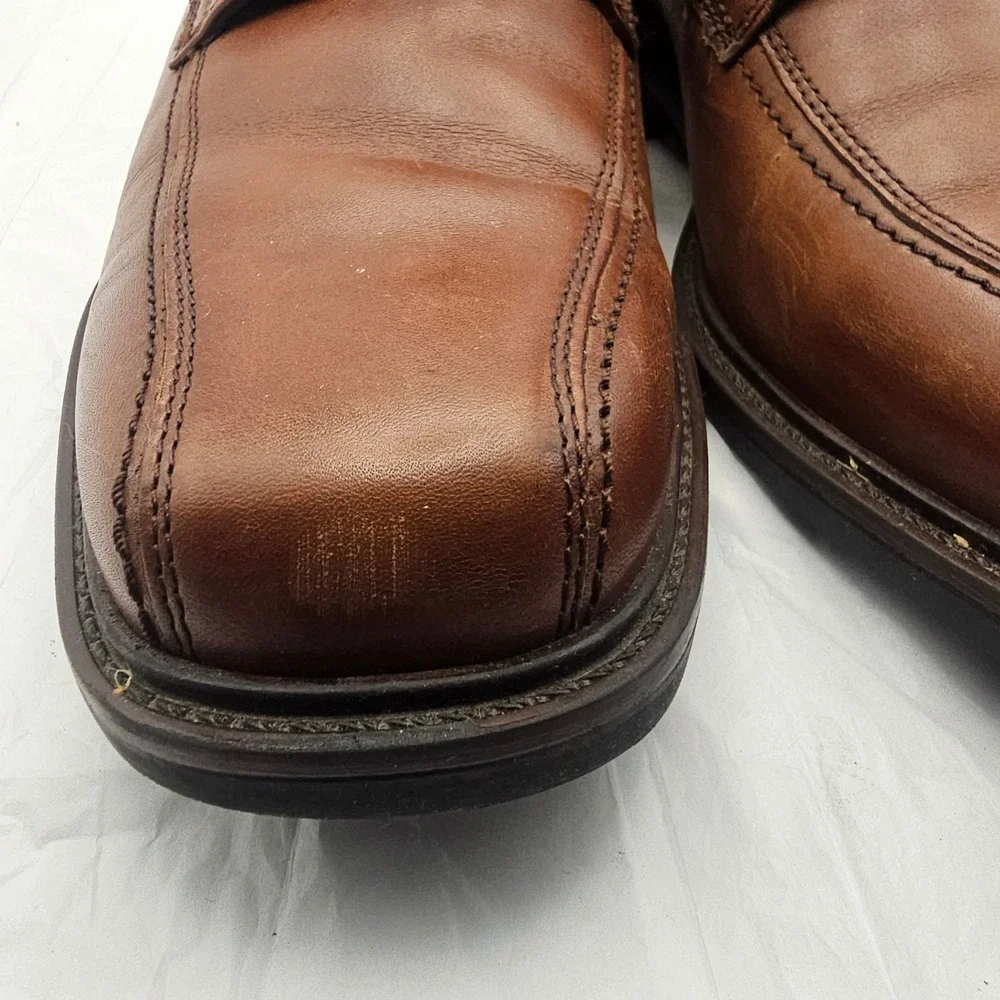 Johnston & Murphy Tabor Run Off Lace Up 11 Tan Calfskin Leather Business Classic